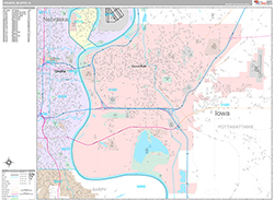 Council Bluffs Wall Map Premium Style 2026